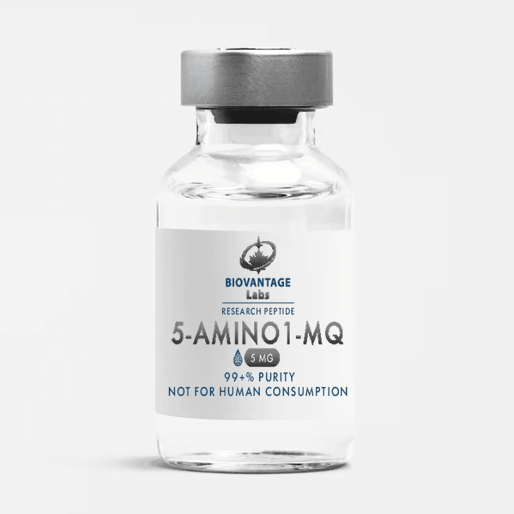 Biovantage Labs 5-Amino-1MQ research compound vial, 99+% purity, lyophilized, Canada