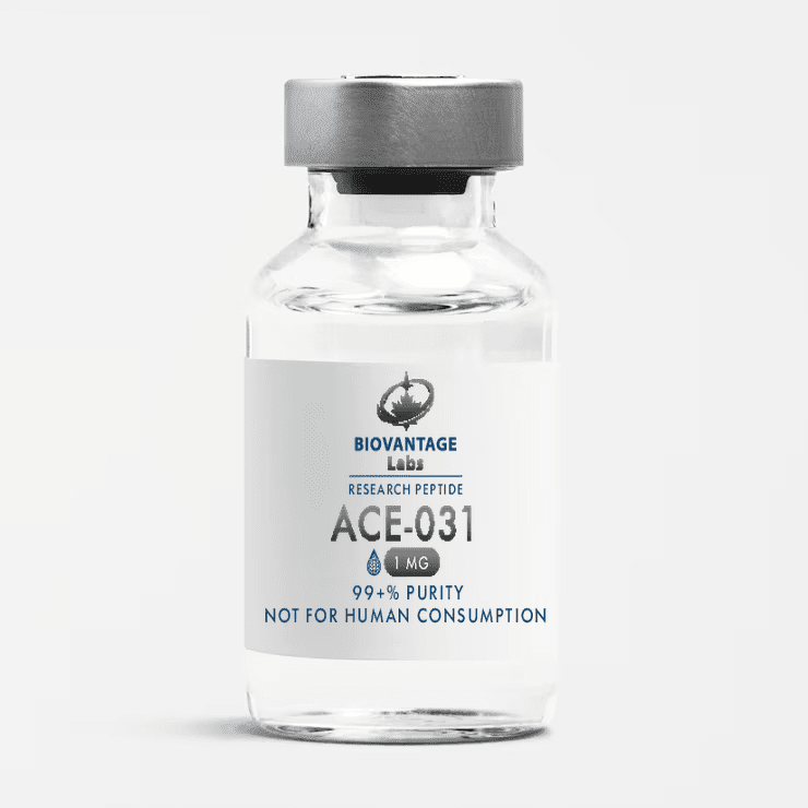 Biovantage Labs ACE-031 research peptide vial, 99+% purity, lyophilized, Canada