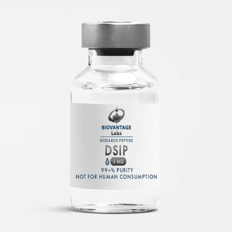 Biovantage Labs DSIP research peptide vial, 99+% purity, lyophilized, Canada