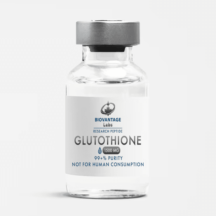 Biovantage Labs Glutathione GSH research compound vial, 99+% purity, lyophilized, Canada